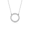 925 Sterling Silver Micro Pave Clear Cubic Zirconia Ring Pendant Necklaces for Women, Platinum, 15.75 inch(40cm)