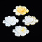 Natural Yellow Shell Link Connectors, Flower, 22~23x32~33x4mm, Hole: 0.9mm