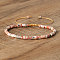 Natural Picasso Jasper Beaded Braided Bracelets, Adjustable Women's Bracelets, Inner Diameter: 16cm, Bead: 4~4.5x2~2.5mm