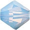 Preciosa® Crystal Beads, Czech Crystal, Bicone(451 69 302 Rondelle), 31110 Lt. Sapphire Opal, 5mm, Hole: 1mm