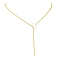 Brass Lariat Necklaces, Cable Chains, with 304 Stainless Steel Pendants, Golden, 17.13 inch(43.5cm)