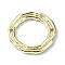 Rack Plating Alloy Links, Textured Ring Connector Charms, Golden, 18x18.5x2mm, Hole: 1mm