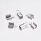 Tarnish Resistant 304 Stainless Steel Folding Crimp Ends, Fold Over Crimp Cord Ends, Stainless Steel Color, 9.5x4x3mm, Hole: 1mm