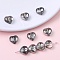 20Pcs Transparent Electroplate Glass Beads, AB Color Plated, Heart, Gray, 10.5x10x6mm, Hole: 1mm