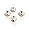 Brass Beads, Long-Lasting Plated, Cadmium Free & Lead Free, Flat Round, Platinum, 4x1.5mm, Hole: 1.4mm