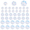 120Pcs 3 Size Glass Beads, Plum Blossom, Clear AB, 6~10x2.5~3.5mm, Hole: 0.9~1.2mm, 40Pcs/size
