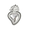 304 Stainless Steel Pendants, Sacred Heart Charm, Stainless Steel Color, 25x15.5x2.5mm, Hole: 1.2mm
