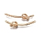 Brass Connector Charms, Nickel Free, Knot, Real 18K Gold Plated, 49x9.5x6mm, Hole: 1.2mm