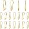 10 Pair Brass Earring Hooks, with Horizontal Loops, Golden, 19x7x2.5mm, Hole: 1.6mm, Pin: 0.7mm