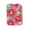 Embossed Flower Printed Acrylic Pendants, Rectangle Charms, Red, 39.5x28.5x2.3mm, Hole: 1.6mm