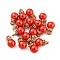 (Defective Closeout Sale: Ring Dyed)ABS Plastic Imitation Pearl Charms, with Resin Rhinestone, Round Charm, Red, 13x8mm, Hole: 2.5mm