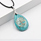 Synthetic Turquoise Pendant Necklaces, Imitation Leather Cord Necklaces for Women, 17.72 inch(45cm)