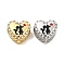304 Stainless Steel European Beads, Large Hole Beads, with Rhinestone and Enamel, Heart & Lovers, Mixed Color, 11.5x12.5x8.2mm, Hole: 4.2mm