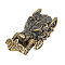 FIBLOOM 1Pc Intricate Wolf Shape Shackle Clasp Antique Golden Finish Bracelet Buckle Brass Tibetan Style Braided Rope Buckle Animal Head Paracord Bracelet Clasp for DIY Accessory