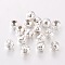 Iron Corrugated Spacer Beads, Silver Color Plated, Round, 5mm in diameter, hole: 2mm, about 107pcs/20g