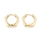 Brass Hoop Earrings, Hexagon, Light Gold, 19x19.5x3.5mm