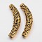 Tibetan Style Alloy Hollow Beads, Curved Tube Noodle Beads, Curved Tube, Antique Golden, Lead Free & Cadmium Free & Nickel Free, 64x12x9.5mm, Hole: 5.5mm