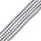 Electroplate Non-magnetic Synthetic Hematite Beads Strands, Cube, Grade A, Platinum Plated, 3x3x3mm, Hole: 1mm, about 127pcs/strand, 16 inch