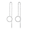 925 Sterling Silver Micro Pave Clear Cubic Zirconia Ring Stud Earrings, Ear Threads for Women, Platinum, 68x16mm