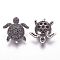 Brass Micro Pave Cubic Zirconia Beads, Tortoise, Black, 20.5x19x6mm, Hole: 2mm