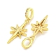 Подвески из латуни с покрытием из прозрачного кубического циркония KK-M291-12G-2