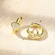 Серьги-кольца из латуни с микропаве и прозрачным кубическим цирконием в форме сердца EJEW-D311-106G-4