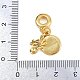 Европейские подвески-шармы из латуни с темно-бирюзовой эмалью KK-N271-37G-3