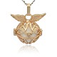 Золотые тона латунные клетки подвески KK-J213-13G-1