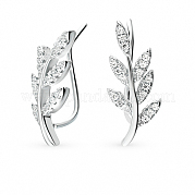 Серьги из стерлингового серебра с листьями UF4300-2