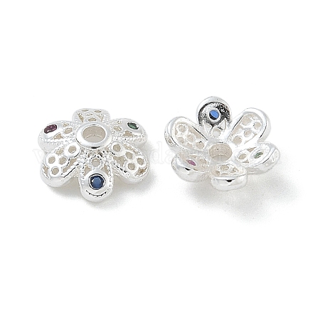 Латунные микро проложить кубического циркония Шапочки ZIRC-F141-15S-1