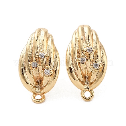Серьги-гвоздики из латуни с прозрачным фианитом KK-G491-57C-G-1