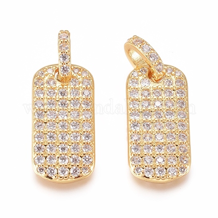 Латунные микро проложить кубического циркония подвески X-KK-D156-03G-1