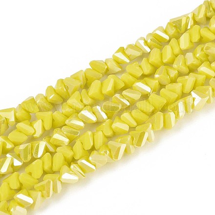Гальванические непрозрачные стеклянные бусины GLAA-N022-4mm-13-1