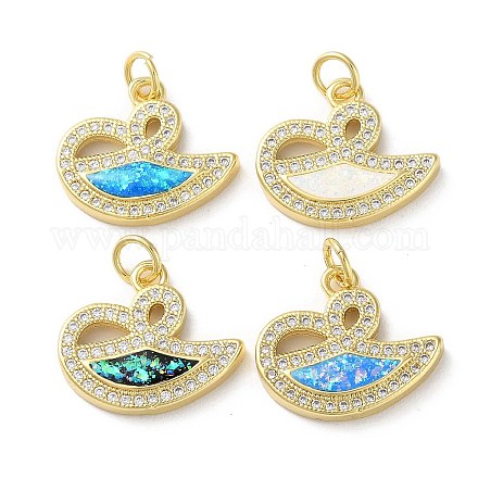 Латунные микропаве прозрачные подвески с фианитом KK-C045-42G-1