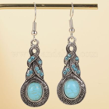 Серьги-гвоздики из искусственной бирюзы в стиле бохо PW23033192175-1