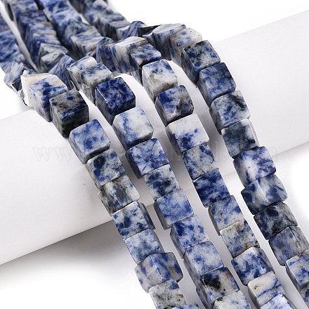 Натуральное синее пятно нитки из бисера яшмы G-T139-8x8-41-1