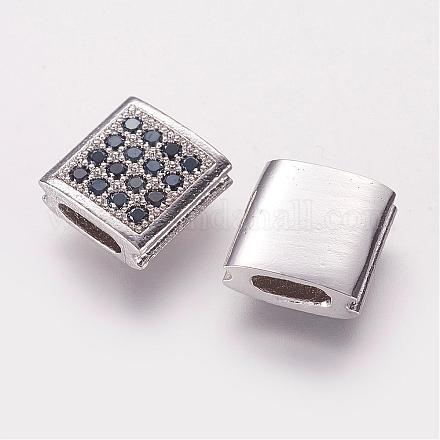 Латунные микро проложить кубического циркония бусы ZIRC-G097-05P-1