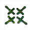 Cellulose Acetate(Resin) Pendants, Cross, Dark Green, 34.5x26.5x2.5mm, Hole: 1.4mm