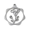 Non-Tarnish 304 Stainless Steel Pendants, Flower, Stainless Steel Color, 23.5x21.5x1mm, Hole: 1.5mm