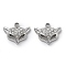304 Stainless Steel Pendants, with Rhinestone, Fox, Stainless Steel Color, 11x12.5x3.5mm, Hole: 1.5mm