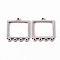 Non-Tarnish 201 Stainless Steel Chandelier Components Links, Rectangle, Laser Cut, Stainless Steel Color, 24.5x22.5x1mm, Hole: 1.4mm and 1mm