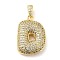 Brass Micro Pave Cubic Zirconia Pendants, Cadmium Free & Lead Free, Long-Lasting Plated, Real 18K Gold Plated, Letter D, 23x16x5.5mm, Hole: 4.5x3mm