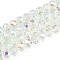 Transparent Glass Beads Strands, Rondelle, Half Plated, AB Color Plated, Faceted, Honeydew, 6~6.5x5~5.5mm, Hole: 1mm, about 82~83pcs/strand, 16.14~16.34 inch(41~41.5cm)