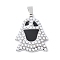 Brass Enamel Pendants, with ABS Imitation Pearl, Rack Plating, Long-Lasting Plated, Lead Free & Cadmium Free, Ghost Charm, Platinum, 28x24x4.5mm, Hole: 8x4mm