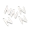 Non-Tarnish 201 Stainless Steel Charms, Alphabet, Letter.N, 12x8.2x0.6mm, Hole: 1.4mm