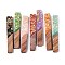 Opaque Resin and Walnut Wood Pendants, Rectangle Charms, with Glitter Powder & Gold Foil, Mixed Color, 51.5~52x7~7.5x3~4mm, Hole: 2mm