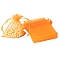 100Pcs Rectangle Organza DIY Craft Drawstring Bags, for Valentine Birthday Wedding Party Candy Wrapping, Orange, 9x7cm