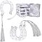 Stainless Steel Bookmarks, Polyester Tassel Bookmark, Horseshoe Pattern, 204mm
