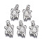 CCB Plastic Pendants, for DIY Jewelry Making, Tortoise, Platinum, 24x13x7mm, Hole: 2mm, about 620pcs/500g