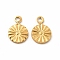 304 Stainless Steel Charms, Flat Round, Real 18K Gold Plated, 9.5x6.5x1mm, Hole: 1.2mm